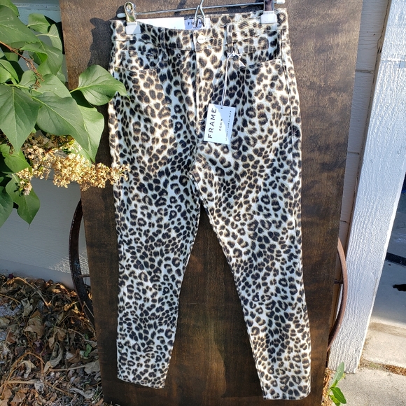 Frame Denim Denim - [Frame] ali high rise cigarette leopard print